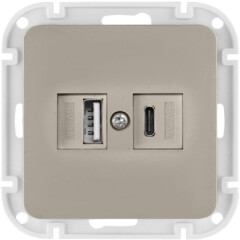 Розетка USB двойная скрытая BYLECTRICA Astrum РП5-6562