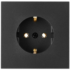 Розетка скрытая с заземлением BYLECTRICA Carre графит  Розетка скрытая с заземлением BYLECTRICA Carre графит