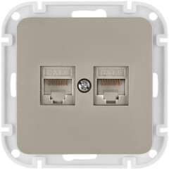 Розетка компьютерная двойная BYLECTRICA Astrum cat 6 песочная  Розетка компьютерная двойная BYLECTRICA Astrum cat 6 песочная