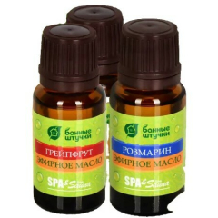Эфирное масло БАННЫЕ ШТУЧКИ Стройность и упругость тела (апельсин, грейпфрут, розмарин) 3х15 мл 