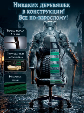Кресло геймерское URZUS Knight Black