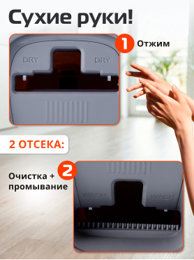 Швабра с отжимным ведром BRUNER Rapid 