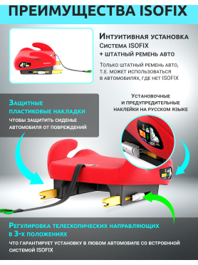 Автокресло-бустер BONBINI Carino Coral Red 