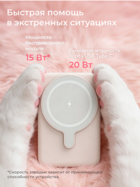 Power Bank KEIZEN 5000 mAh with MagSafe Pink 