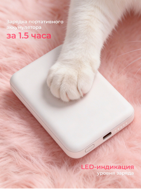 Power Bank KEIZEN 5000 mAh with MagSafe Pink 
