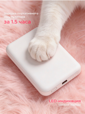 Power Bank KEIZEN 5000 mAh with MagSafe Pink 