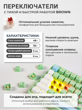 Клавиатура игровая механическая URZUS Trix B UR-5317121