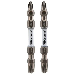 Бита для шуруповерта двусторонняя магнитная PH/SL1 - PH/SL2 65 мм KRANZ 2 штуки 