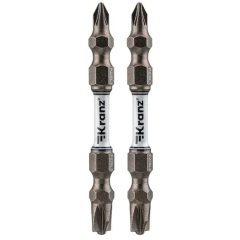 Бита для шуруповерта двусторонняя магнитная PZ/FL1 - PZ/FL2 65 мм KRANZ 2 штуки 