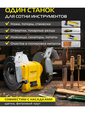 Станок точильный (точило) MOLOT MBG 2036 