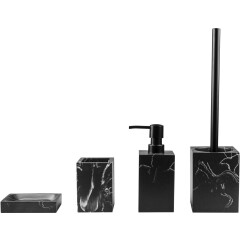 Набор аксессуаров для ванной комнаты Marble 4 предмета PERFECTO LINEA черный 