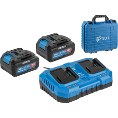Комплект аккумулятор 18В 4Ач 2 штуки и зарядное устройство BULL XLTpro SET 