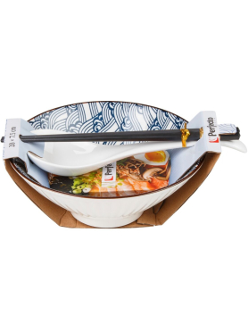 Миска керамическая с ложкой и палочками для еды PERFECTO LINEA Ramen