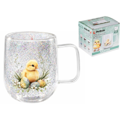 Кружка стеклянная PERFECTO LINEA Easter-2 с двойными стенками 380 мл 
