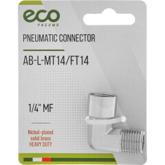 Соединение нар. резьба 1/4" х внутр. резьба 1/4" L-образное (латунь) ECO 
