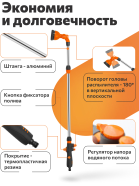 Пистолет-распылитель 9-позиционный на штанге STARTUL GARDEN 
