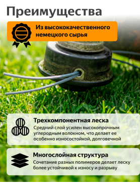 Леска для триммера зубчатая квадратное сечение STARTUL Metsa Triple Pro
