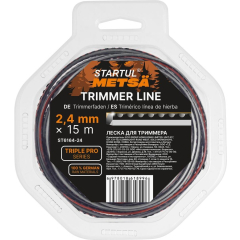 Леска для триммера 2.4 мм х 15 м TRIPLE PRO STARTUL METSA 