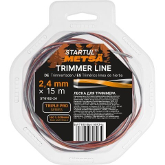 Леска для триммера 2.4 мм х 15 м TRIPLE PRO STARTUL METSA 