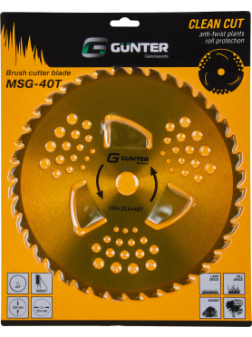 Нож для мотокосы 40 зубьев 255х1,3х25,4 мм GUNTER 