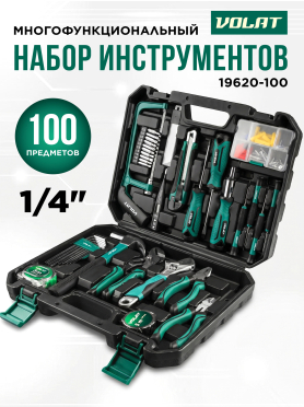 Набор инструментов 1/4" 6 граней 100 предметов ВОЛАТ 