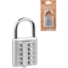 Замок навесной кодовый ARIZONE серебро 