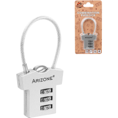 Замок навесной кодовый ARIZONE серебро 