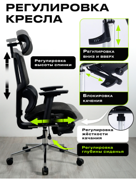 Кресло компьютерное KEIZEN Helix Black 