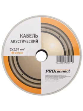 Кабель акустический ШВПМ 2х2,5 PROCONNECT 100 м красно-черный 
