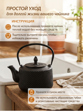 Заварочный чайник чугунный PERFECTO LINEA 1000 мл 