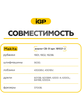 Щетки графитовые для дрели безударной Makita 6013B IGP 2 штуки аналог CB-51 