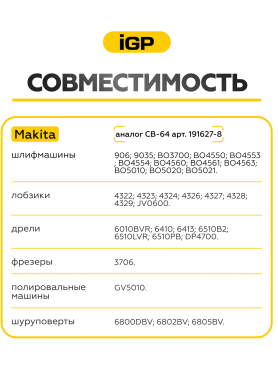 Щетки графитовые для шлифмашины угловой Makita 9015B IGP 2 штуки аналог CB-64 