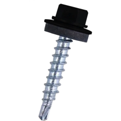 Саморез кровельный 5,5х19 мм цинк шайба с прокладкой PT3 RAL 9005 STARFIX 300 штук 