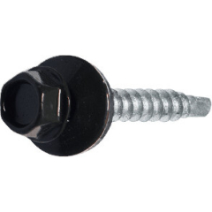 Саморез кровельный 4,8х35 мм цинк шайба с прокладкой PT1 RAL 9005 STARFIX 200 штук 