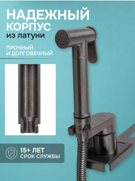 Гигиенический душ на унитаз AV Engineering SETA D25-A оружейная сталь 