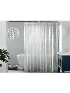 Штора для ванной комнаты 180х180 с кольцами PERFECTO LINEA Aura хрусталь 