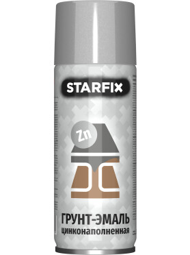 Грунт-эмаль цинконаполненная STARFIX серебристая 520 мл 