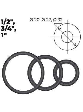 Набор сантехнических колец для американок 1/2", 3/4", 1" AV ENGINEERING 6 штук 