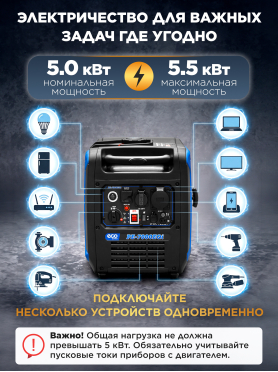 Генератор инверторный бензиновый ECO PE-7000EQi 