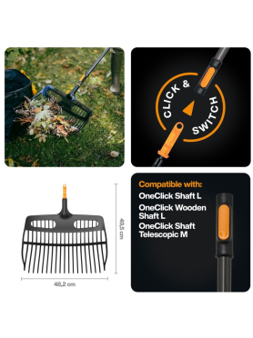 Грабли-лопата зубчатые FISKARS OneClick 