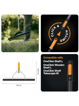 Грабли зубчатые FISKARS OneClick 