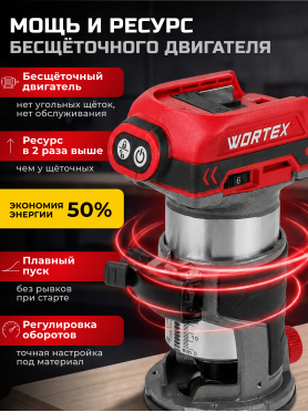 Фрезер кромочный аккумуляторный WORTEX CMM 1835-1 XLT SOLO 