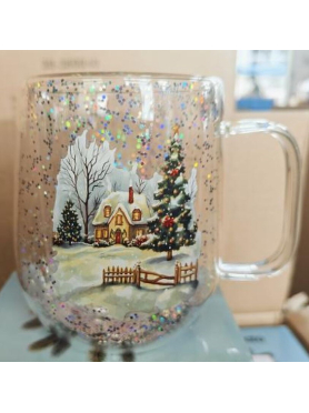 Кружка стеклянная с двойными стенками PERFECTO LINEA Snow Ballet