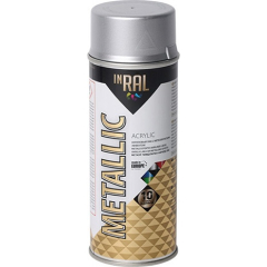 Краска аэрозольная INRAL Metallic Spray серебряный 400 мл 