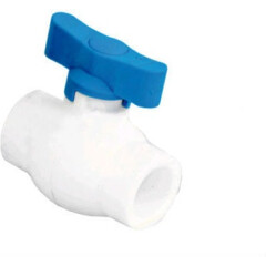 Кран шаровой ПП ручка-бабочка РосТурПласт