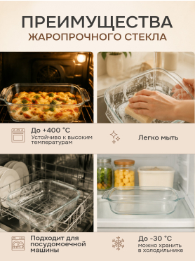 Форма для выпечки из жаропрочного стекла прямоугольная PERFECTO LINEA