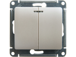 Выключатель двухклавишный скрытый с подсветкой SCHNEIDER ELECTRIC Glossa