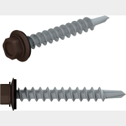 Саморез кровельный 4,8х29 мм цинк шайба с прокладкой PT1 RAL 8017 STARFIX 200 штук (SMC2-84910-200)