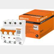 Дифавтомат TDM АВДТ 63 3P+N C16 тип A 30мА (SQ0202-0017)