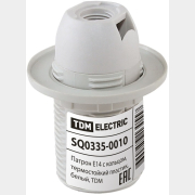 Патрон для лампочки Е14 термопластиковый с кольцом TDM (SQ0335-0010)